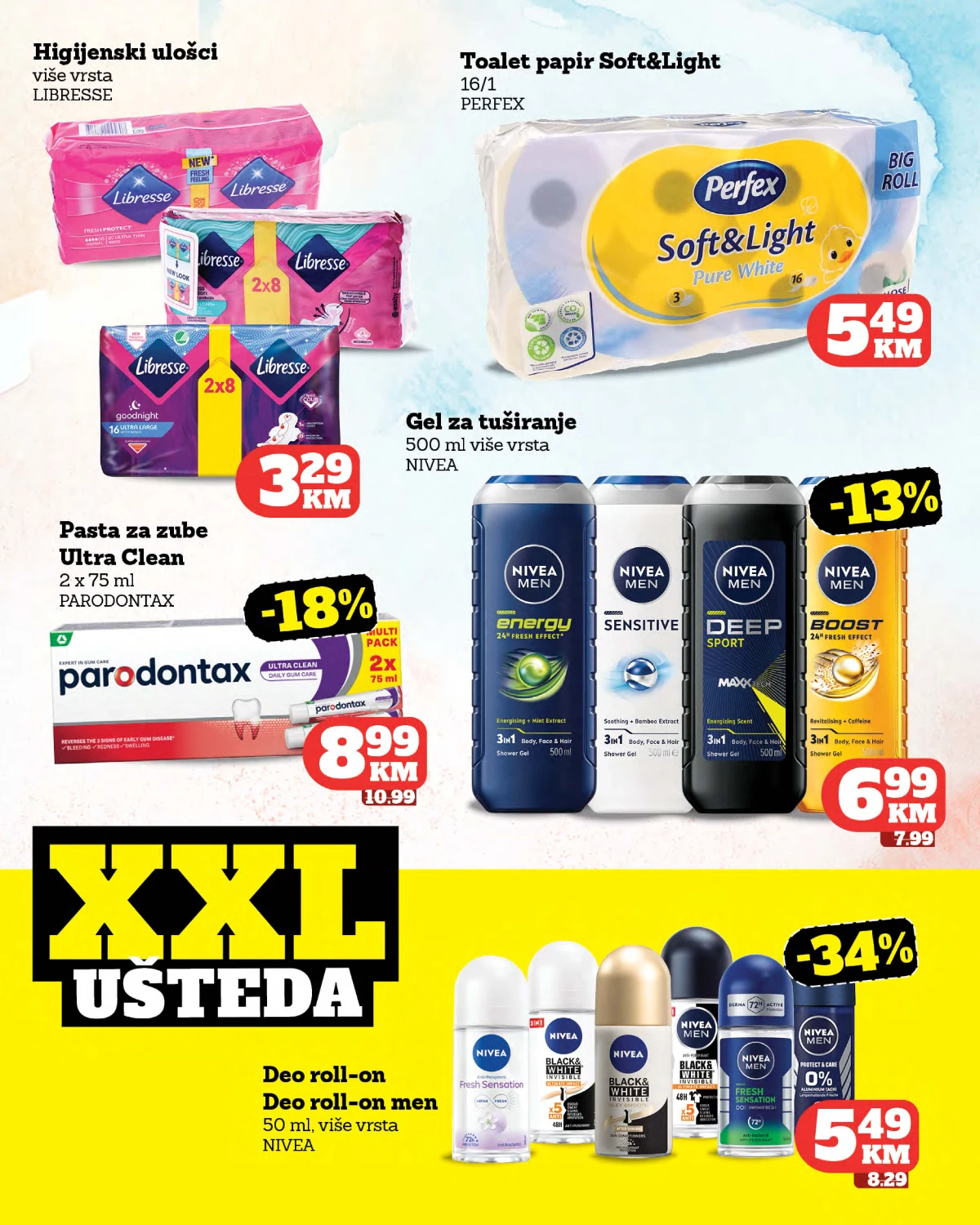Tropic katalog strana 33 – higijena, Nivea gelovi, dezodoransi i Perfex toalet papir