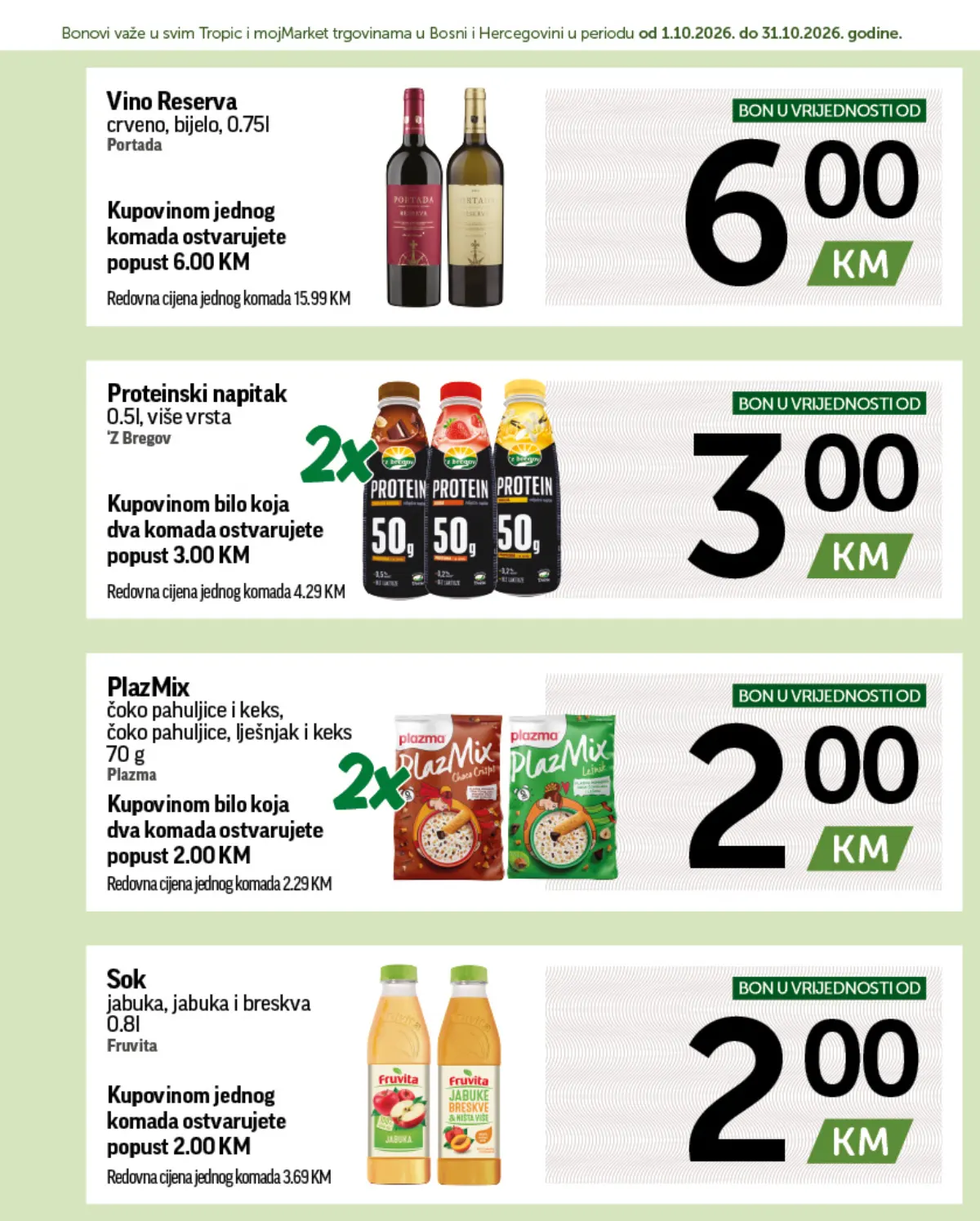 Tropic i mojMarket Super Bonbonjera – vino, proteinski napitak, PlazMix i sok