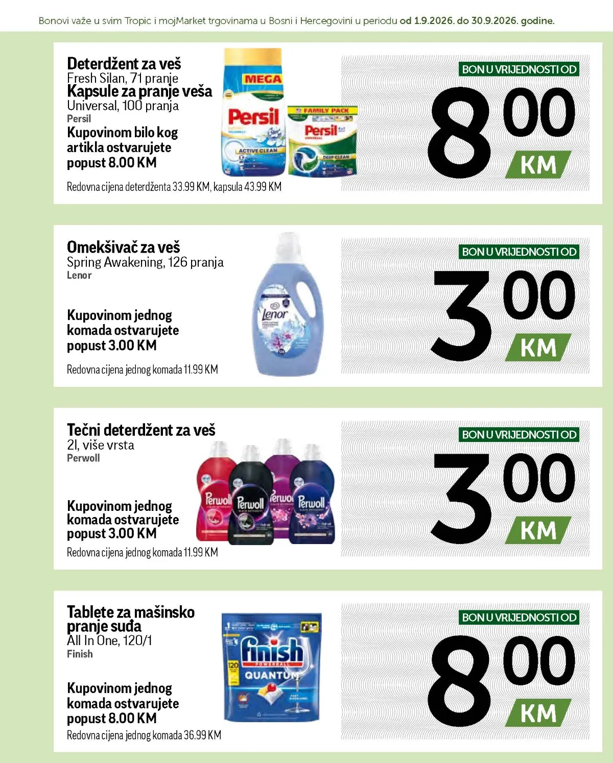 Kuponi za Persil, Lenor, Perwoll i Finish proizvode do 30.09.2026.