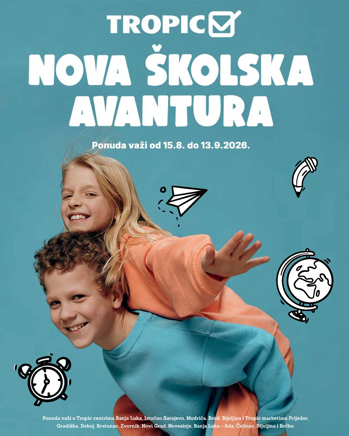 Tropic školska akcija od 15.08. do 13.09.2026. – ruksaci, pernice, sveske i školski pribor uz popuste do 43%