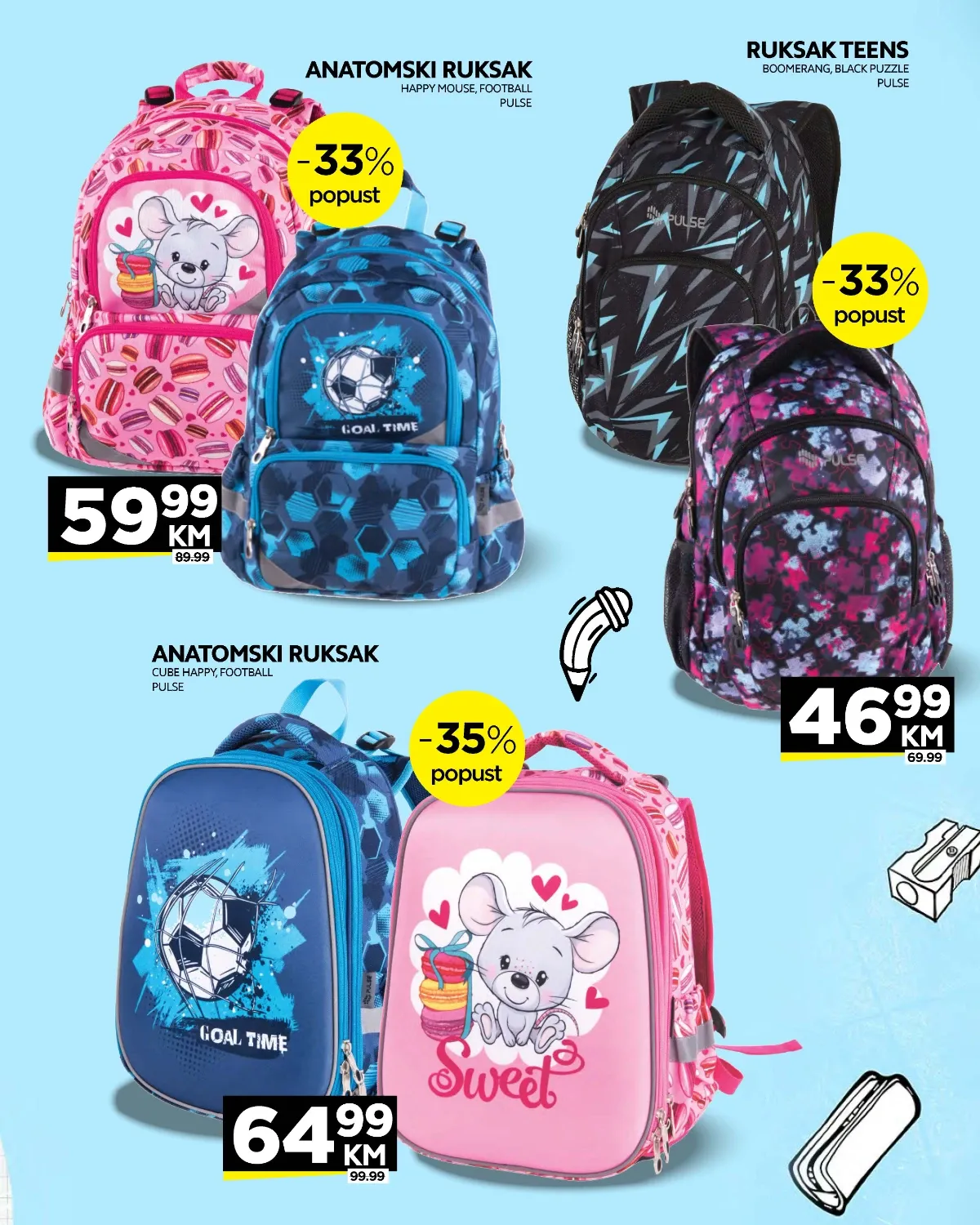Tropic školska akcija – anatomski Pulse ruksaci i Teens ruksaci uz popuste do 35%