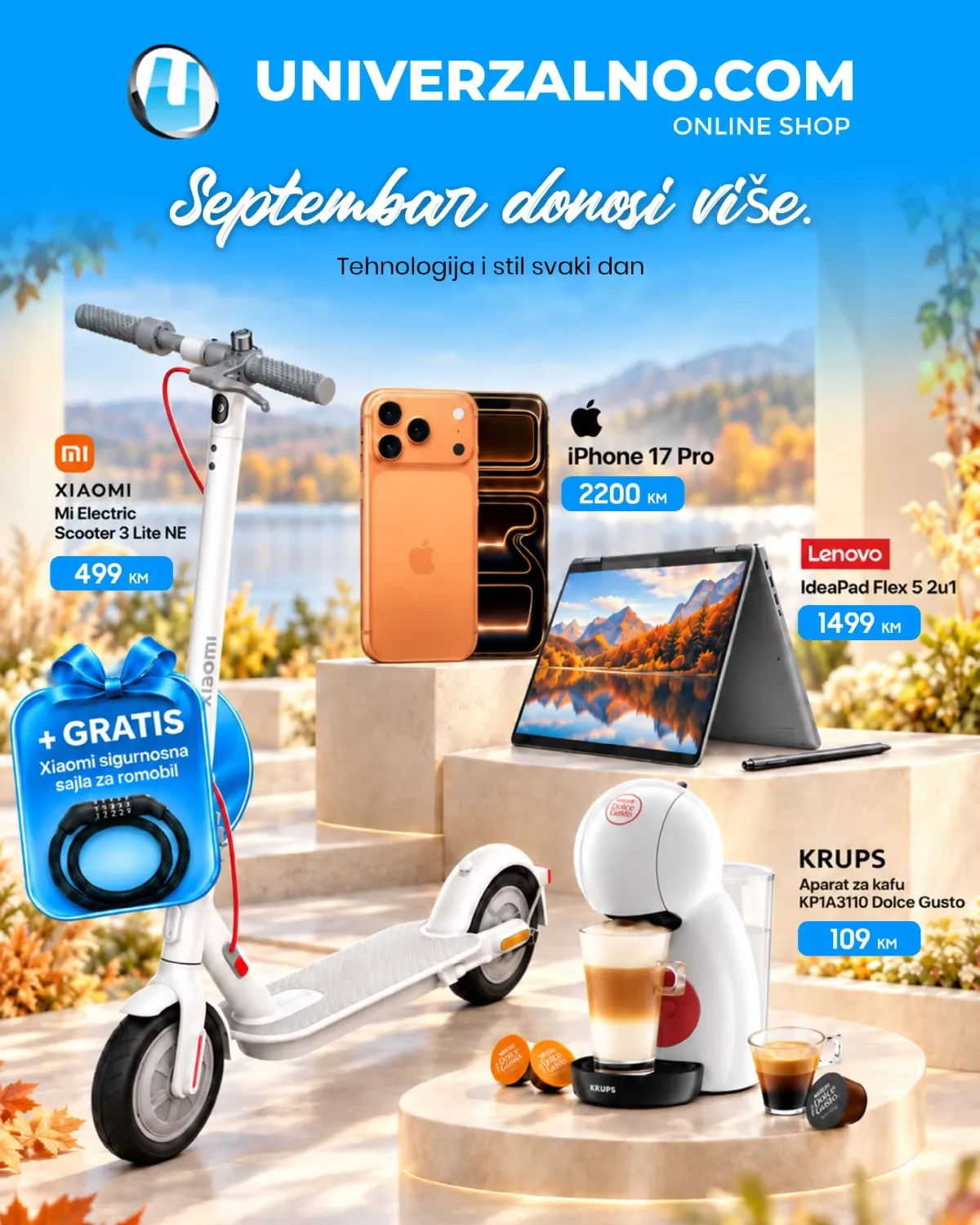 Univerzalno.com septembarski katalog 2026 – telefoni, laptopi, električni romobili i kućanski uređaji