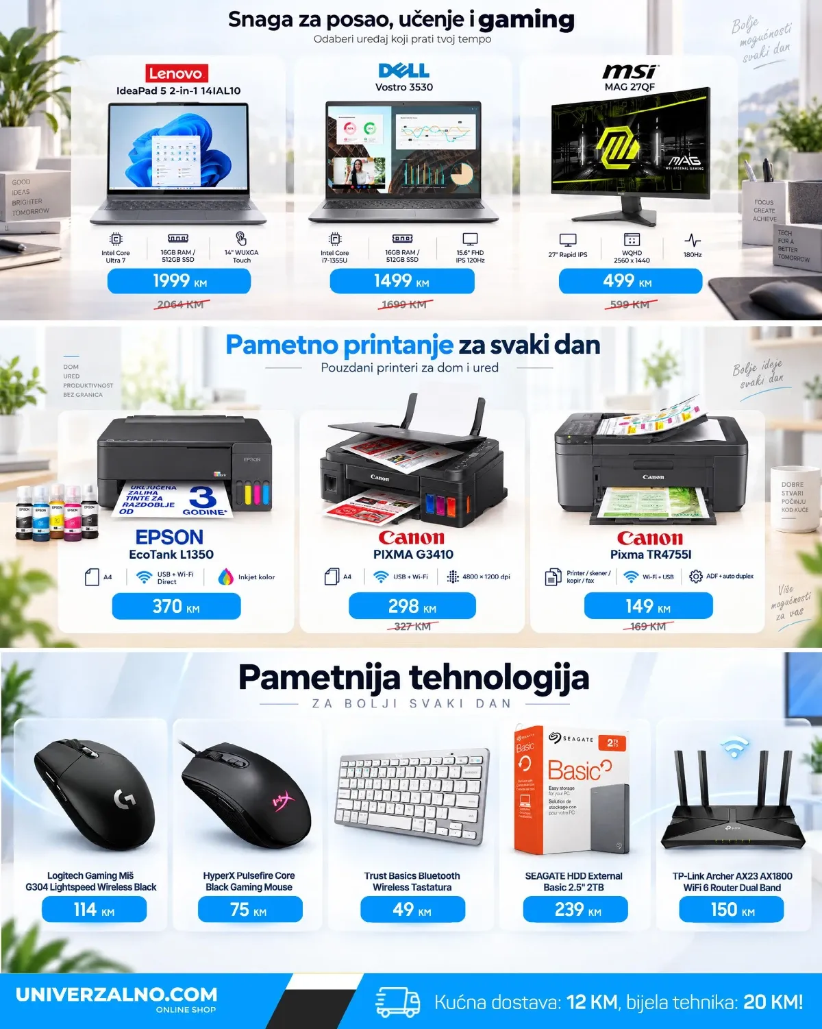 Univerzalno.com katalog – Lenovo i Dell laptopi, MSI monitori, printeri i računarska oprema