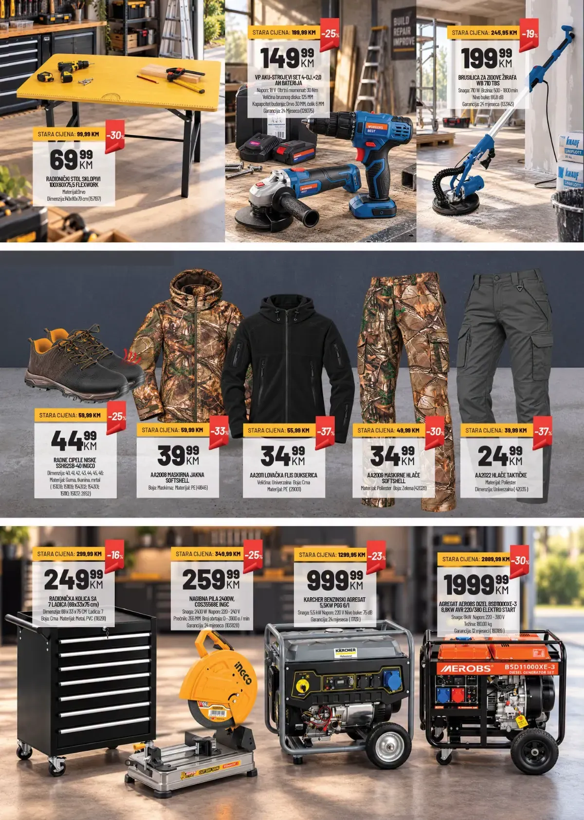 ZEKA Shopping vikend – električni alat, radna odjeća, kolica za alat i agregati