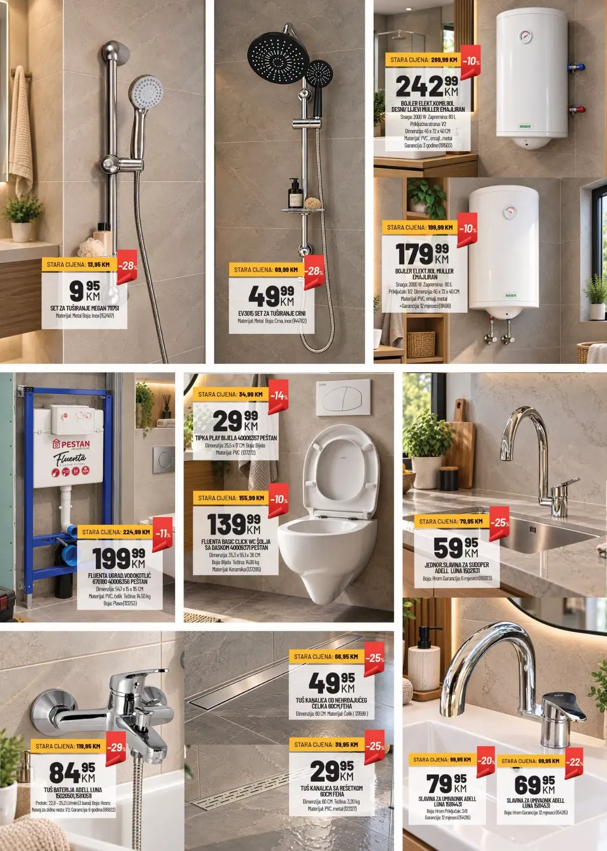 ZEKA Shopping vikend – tuševi, bojleri, sanitarije i slavine po akcijskim cijenama