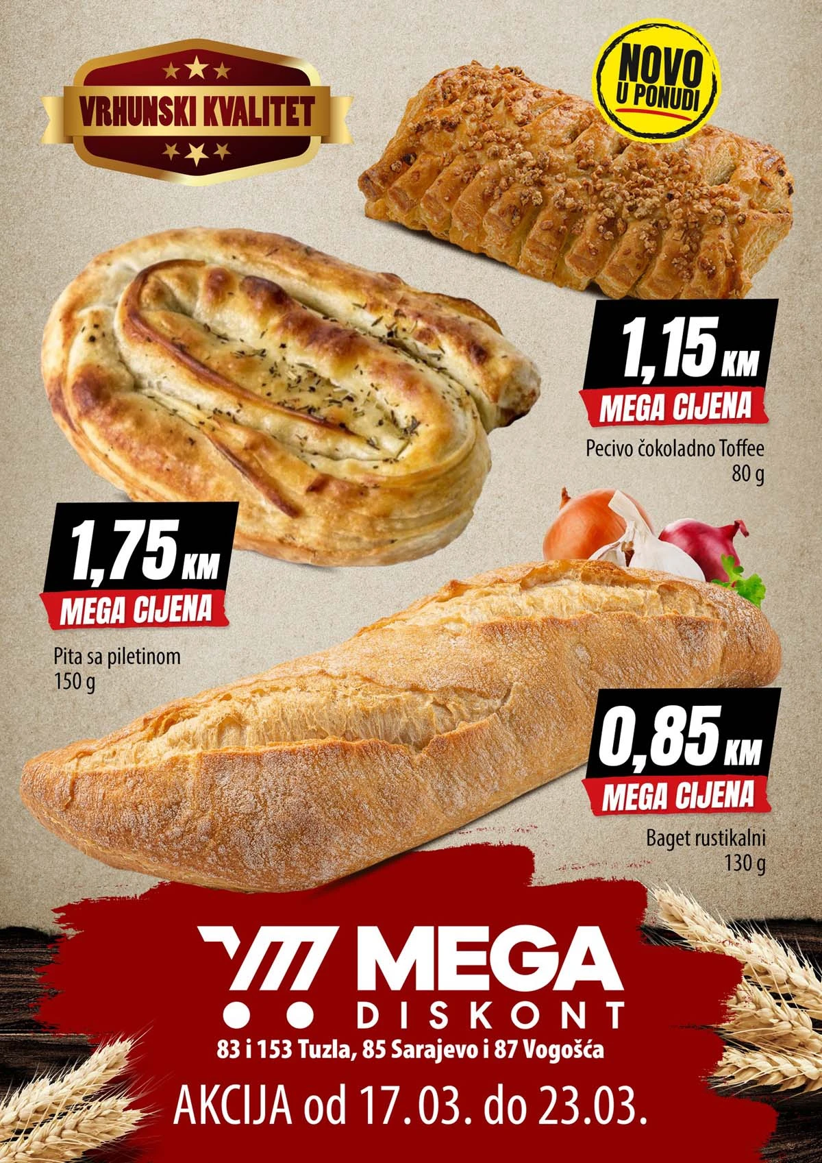 Mega Diskont akcija pekare Otoka Vogošća i Tuzla do 23. marta 2026