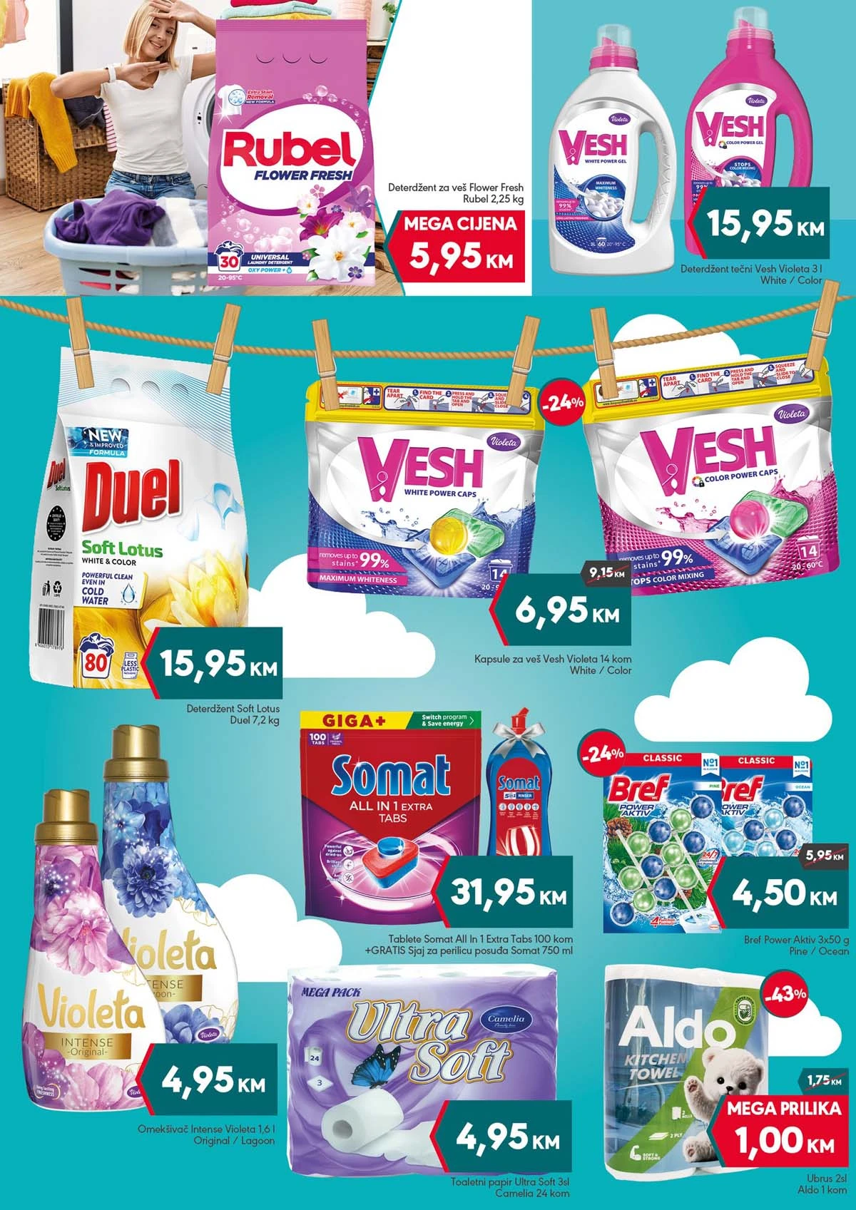 Mega Diskont proljetno čišćenje sniženja proizvoda za domaćinstvo i higijenu