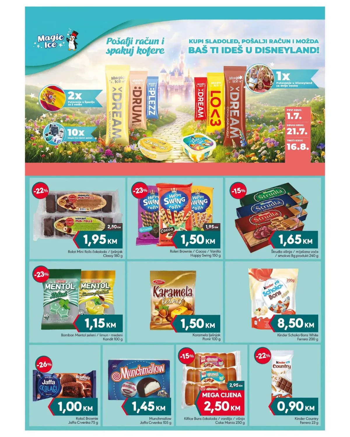Mega Diskont katalog - čokolade, bombone, kiflice, kolači i sladoledi na akciji