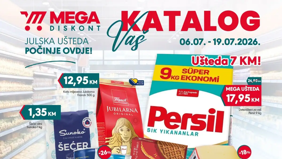 Mega Diskont katalog od 06. do 19.07.2026. – uštede do 50%, Mega Petak i XXL pakovanja po super cijenama