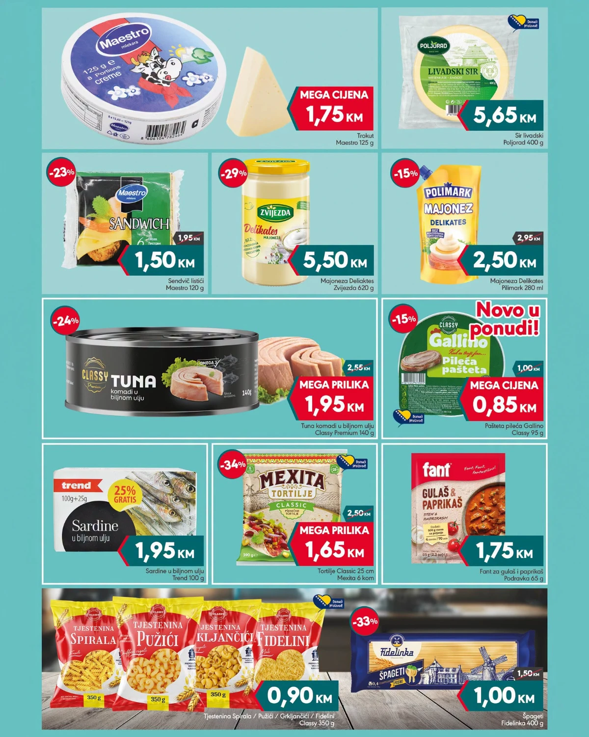 Mega Diskont katalog juli 2026 – sirevi, tjestenina, konzerve i prehrambeni proizvodi | Strana 5