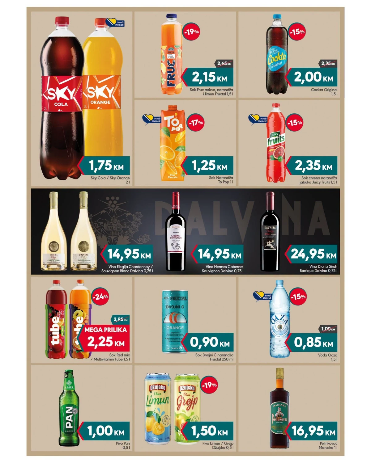 Mega Diskont katalog – sokovi, voda i druga pića