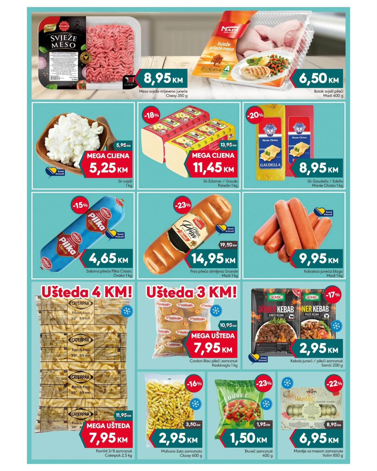 Mega Diskont katalog od 20. do 30.07.2026. – svježe meso, sirevi, salame, kobasice i smrznuti proizvodi na akciji