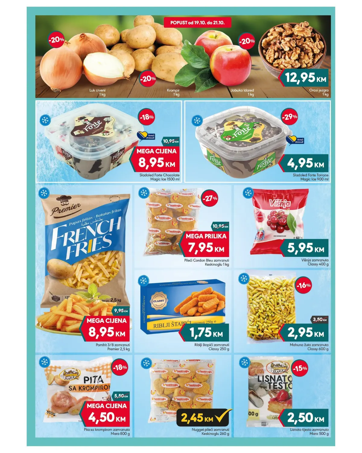 Mega Diskont katalog 19–29.10.2026. – voće, povrće, smrznuti pomfrit i ostali prehrambeni proizvodi