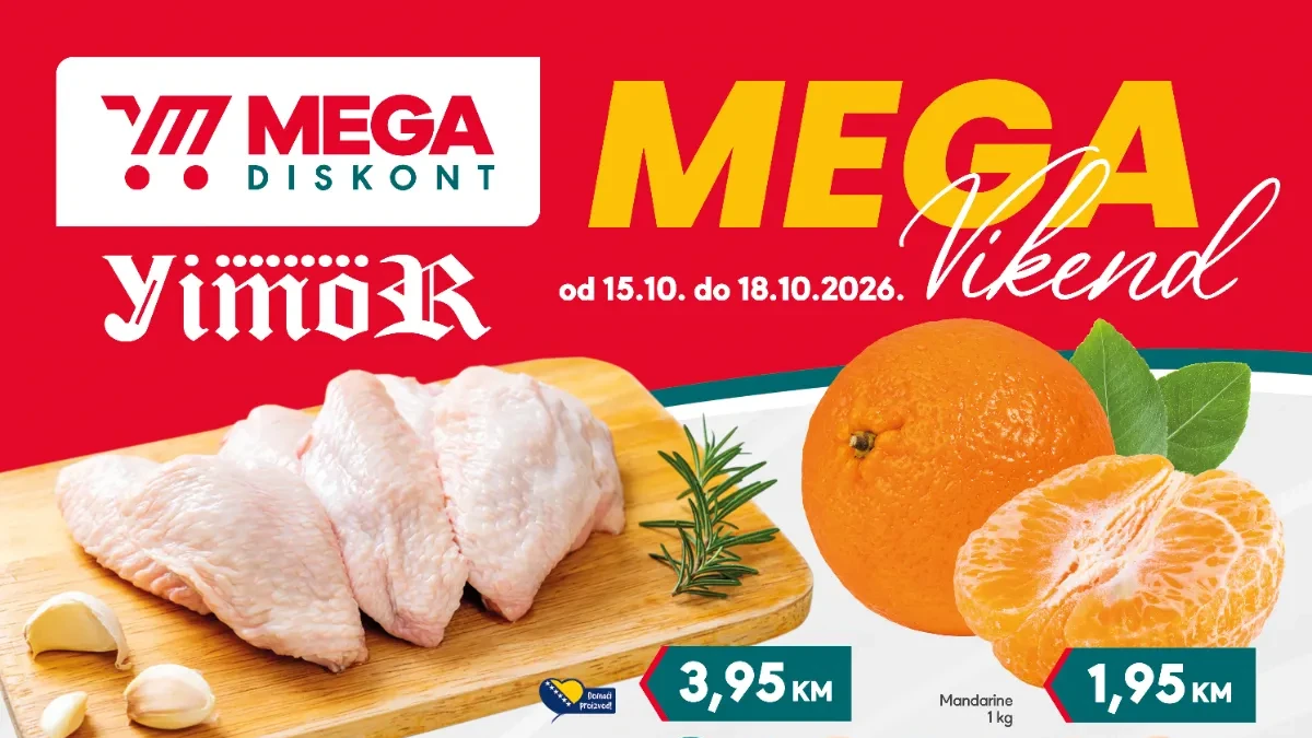 MEGA Diskont vikend akcija od 15. do 18.10.2026. – popusti do 40%