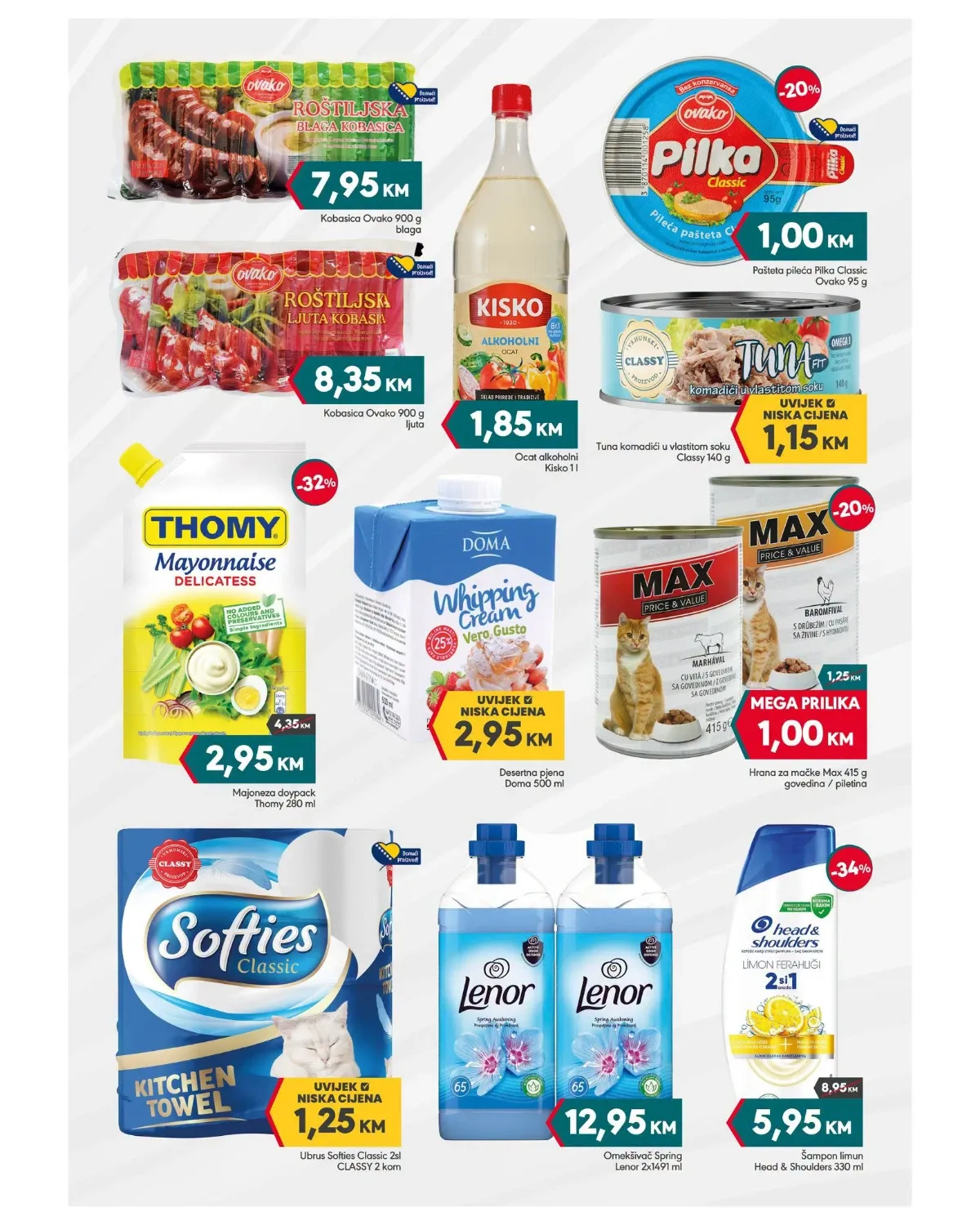 Mega Diskont i Yimor vikend ponuda do 20.09.2026. – Ovako kobasice, pileća pašteta, tuna, majoneza, omekšivač i šampon na sniženju